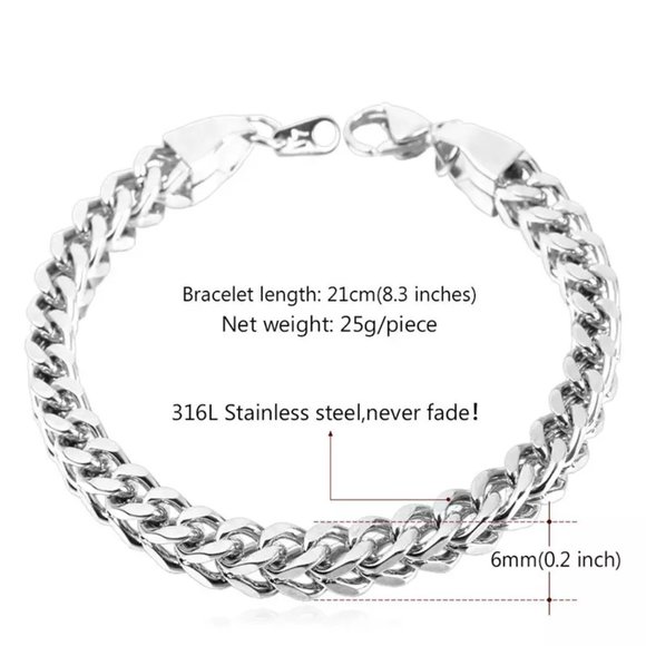 Stainless Steel Big Chunky Chain Bracelet - Picture 3 of 7